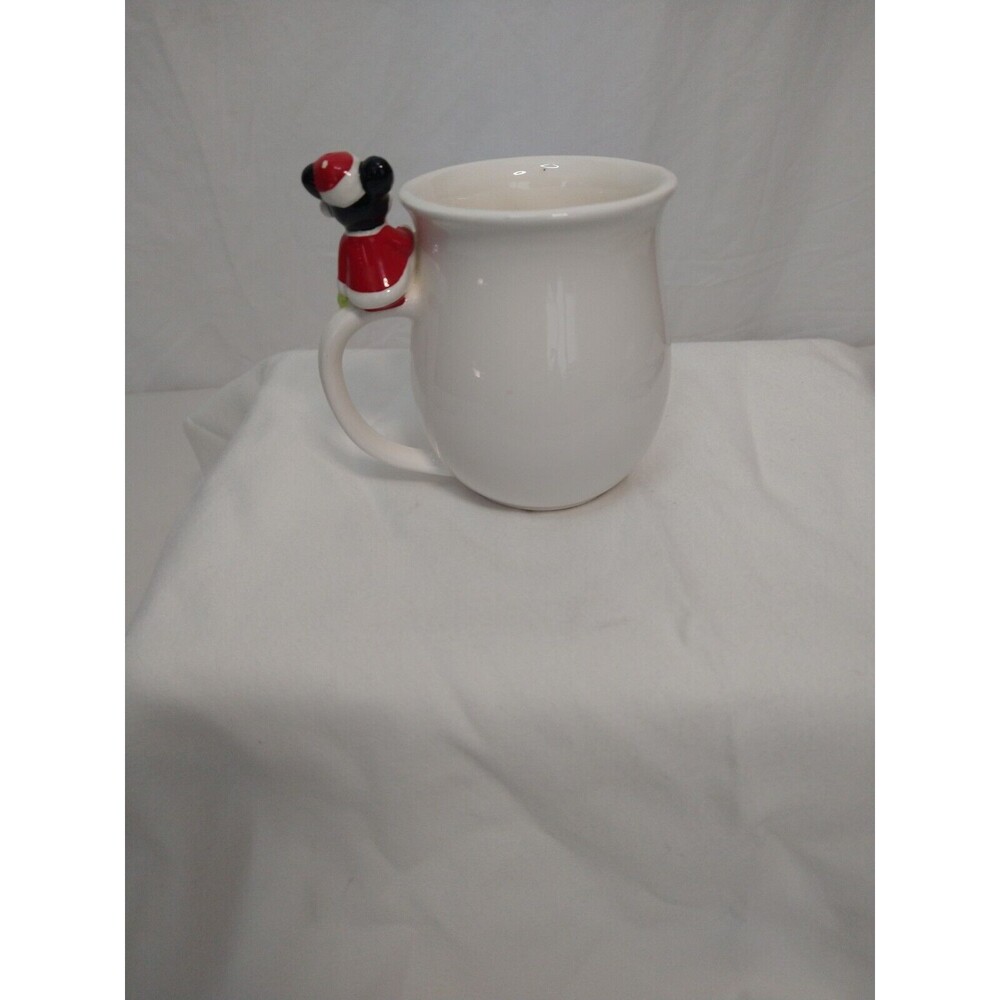 Vintage CHRISTMAS Mug Mickey Mouse on Handle W/Holly Ceramic Walt Disney Coffee - Picture 15 of 16